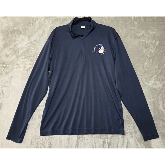 Sport-Tek Other - Sport-Tek Mens Navy Blue 1/4 Zip‎ Pullover Oak Ridge 5 & 10 Miler Snowman Large